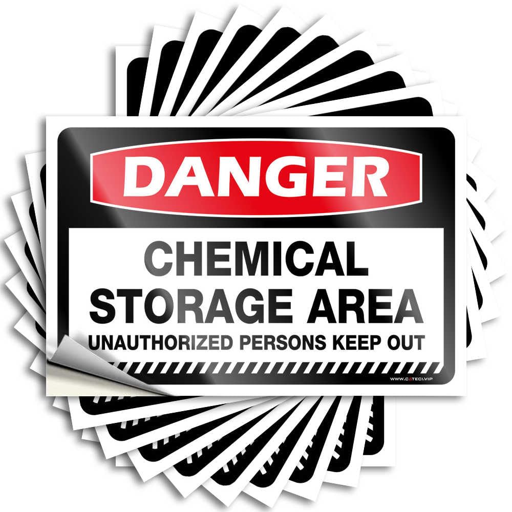 Decals Front Porch Fall Decor | Golden Nice Danger Chemical Storage Area Unauthorized Persons Keep Out for Bathroom(8X12CM)
