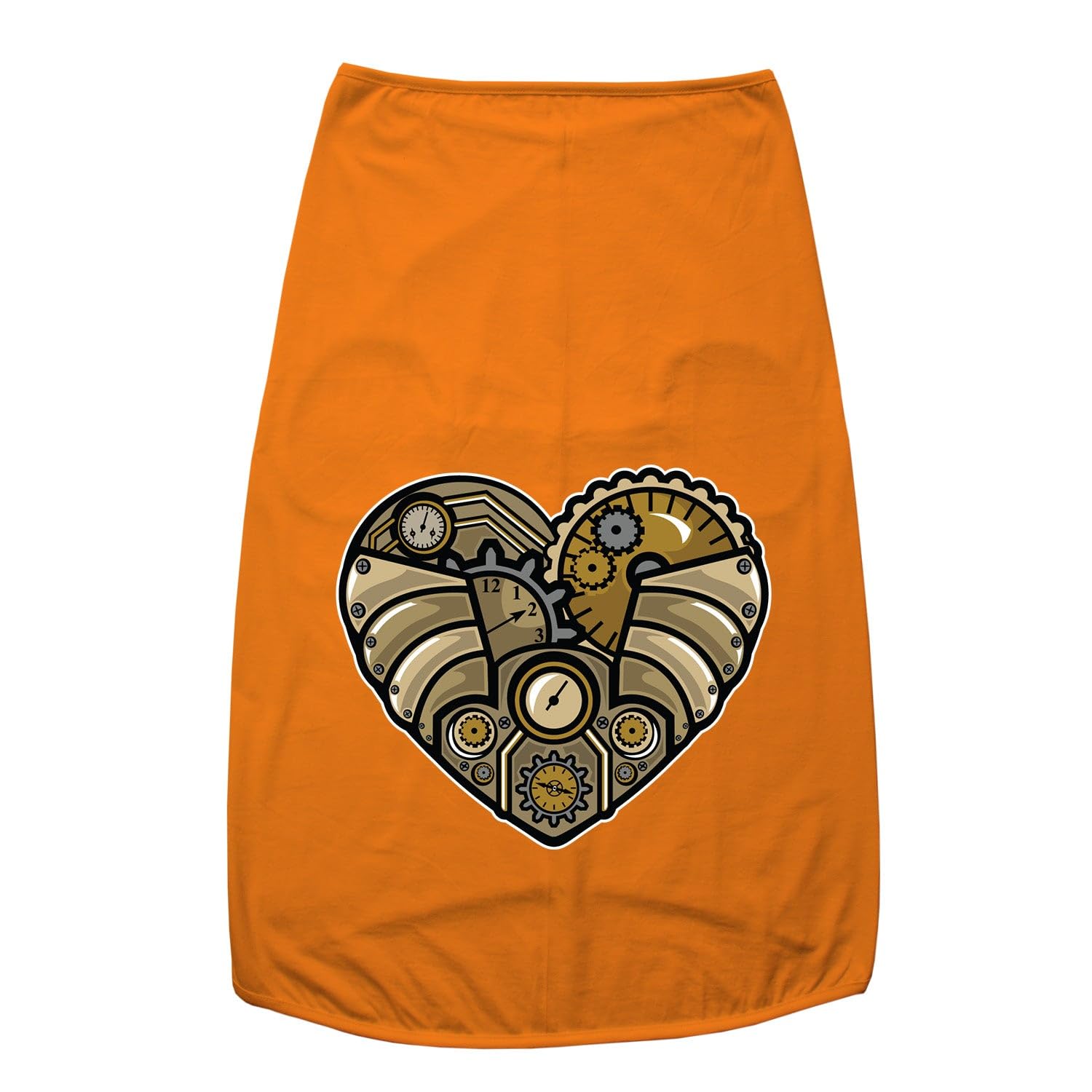 Funketti Summer Dog T-Shirt Steampunk Heart Printed Round Neck Sleeveless Tank/Tee Comfort, Breathable, Lightweight Dog Clothes/Apparel for Small/Medium and Big Dogs Breeds.(Orange/XXS) (B0CCLG43LC) Amazon Price History, Amazon Price Tracker