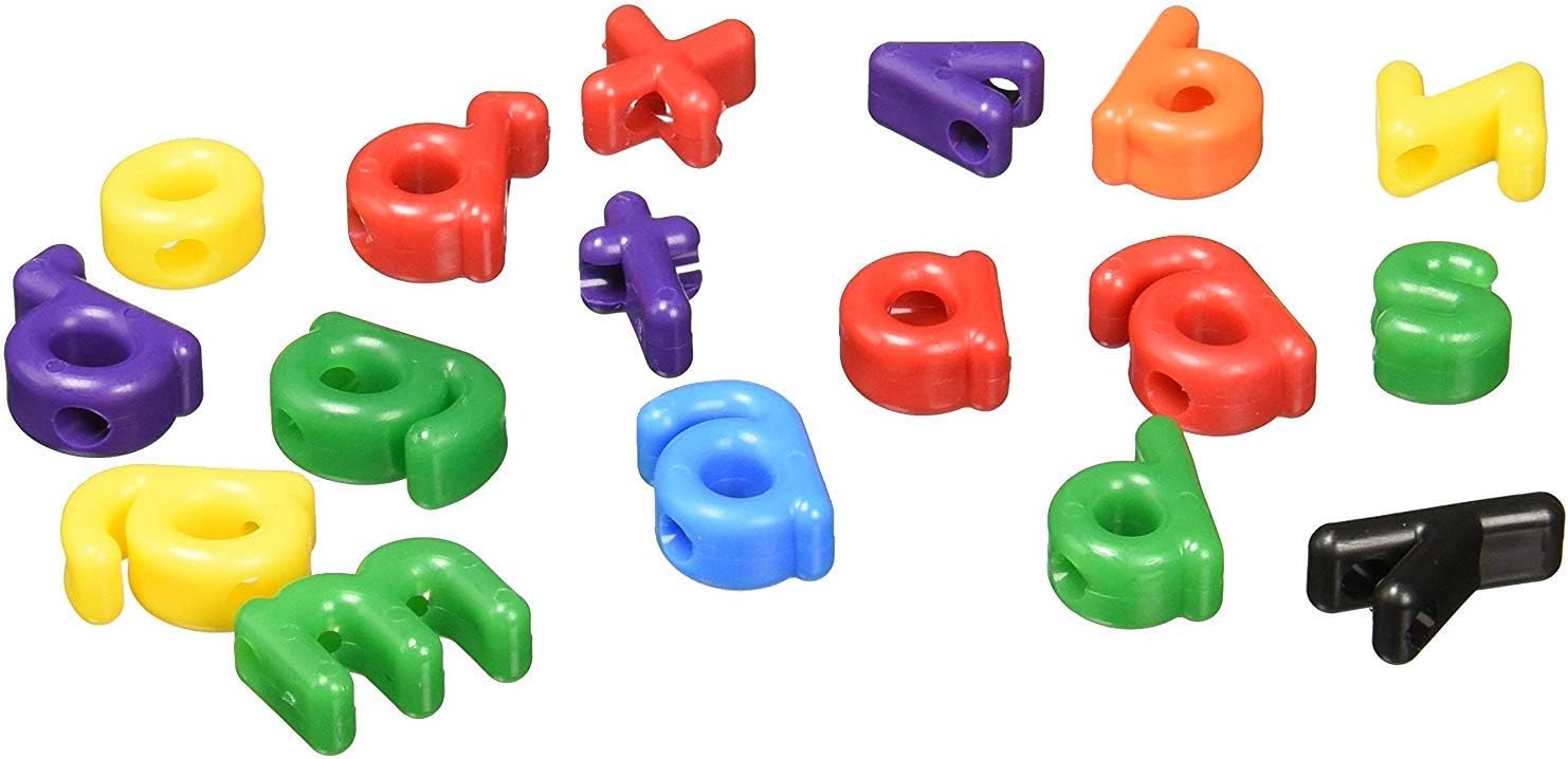 Roylco® Uppercase Manuscript Letter Beads, Assorted Colors, Box of 288