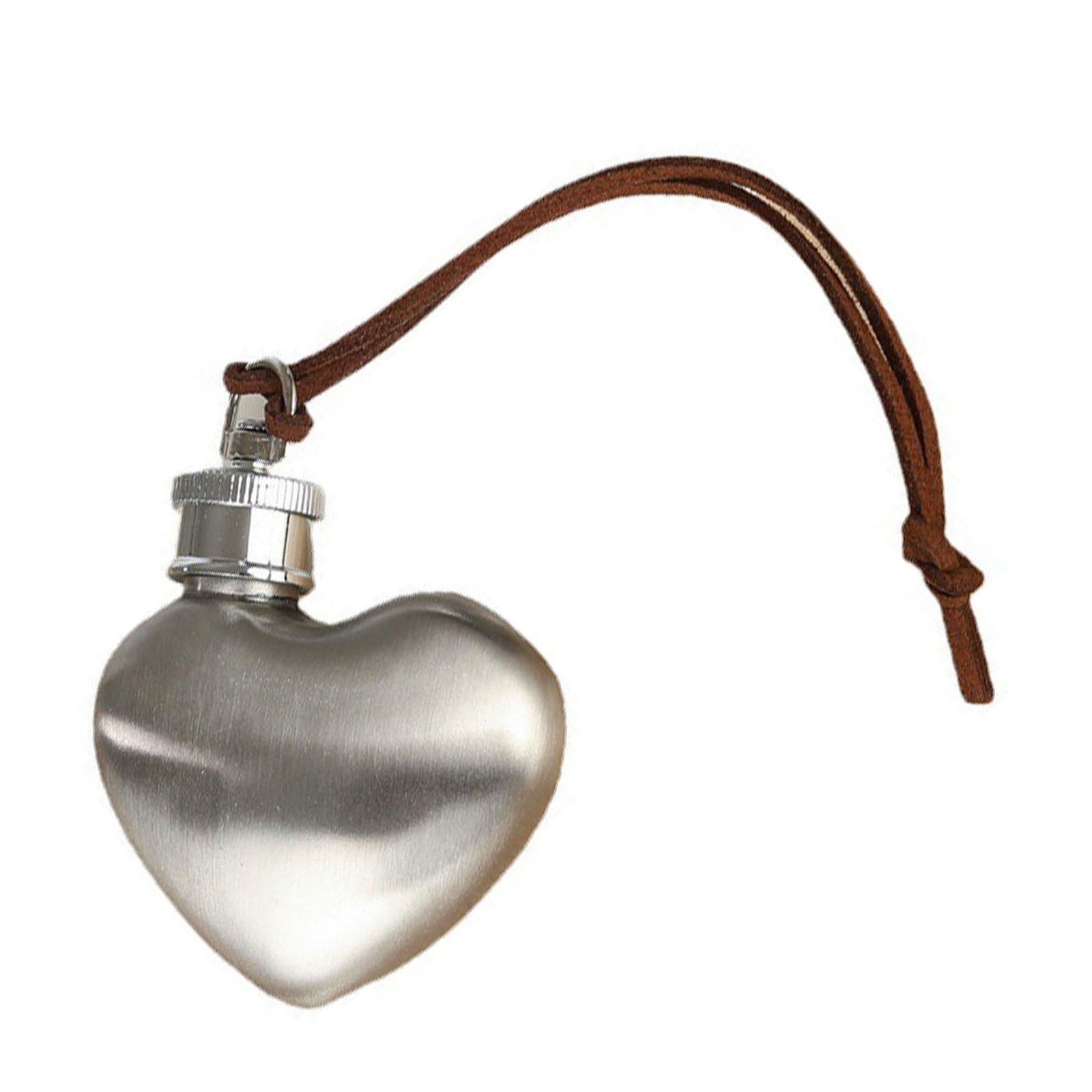 Buxuaaaa 1oz Stainless Steel Flask Elegant Silver Pocket Flask 1oz with Heart Pattern for Drink Lover and Collectors Heart Pattern