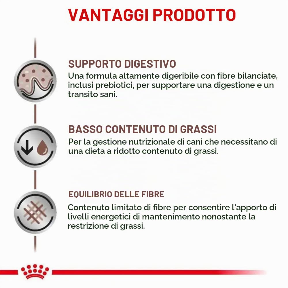 Royal Canin Dog Food Gastro Intestinale a Basso Contenuto di Grassi LF22-12 kg