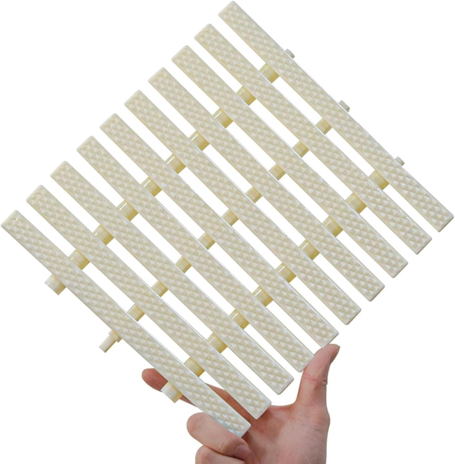 Generico Griglia di Scarico in plastica per Piscina, Piastre di Copertura in plastica per griglia di Piscina, Protezione per Il drenaggio di Piscine e docce (Beige, Larghezza 30 cm, 5 Pezzi)