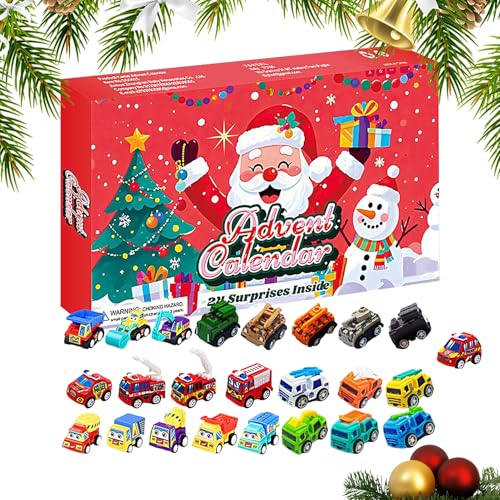 Calendrier de l'Avent 24 Jours avec kit voitures de Noël pour l'éveil des tout-petits