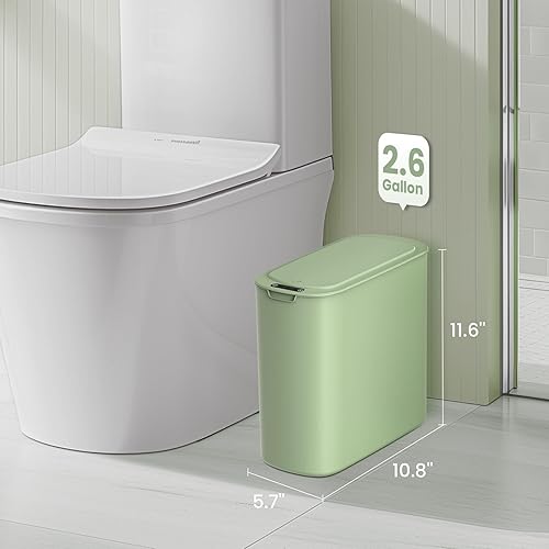Miniatura 7 de Cesun Cubo de basura automático con sensor de movimiento para baño con tapa, cubo de basura sin contacto de 2.6 galones, cubo de basura delgado de