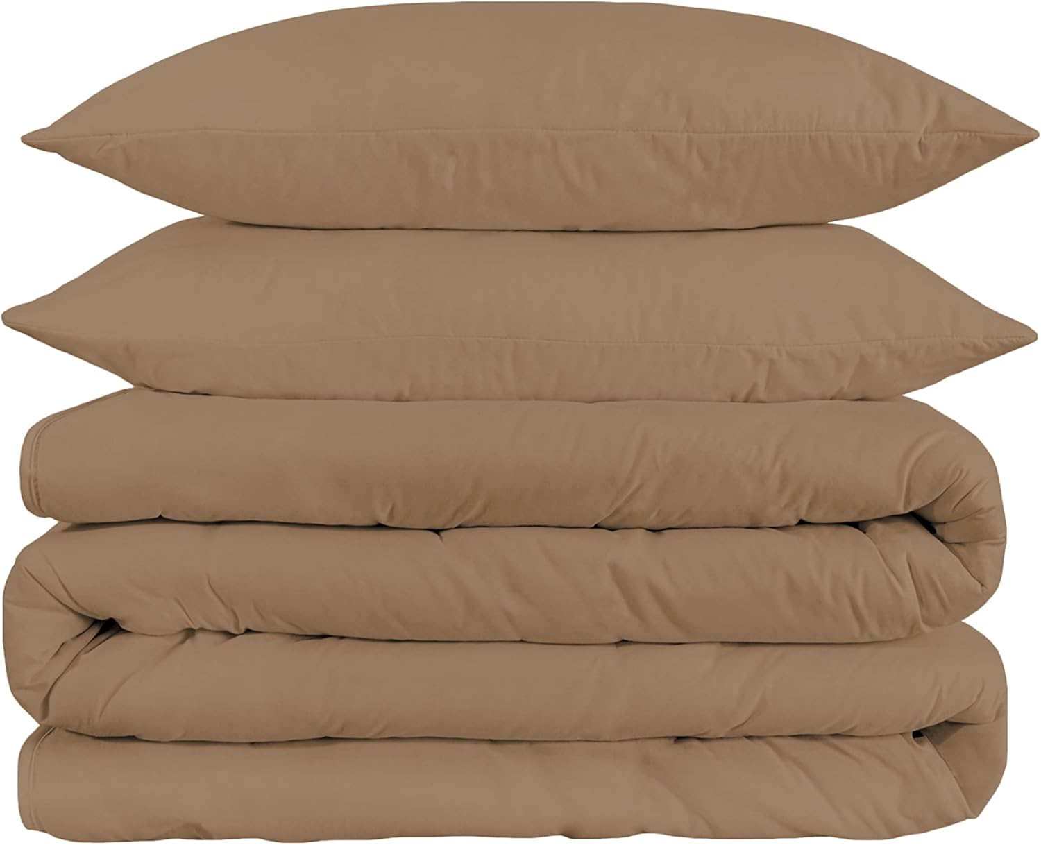 BLUENILEMILLS BNM Egyptian Cotton Premium Duvet Cover Set, Soft Sateen Weave, Breathable, All-Season, Button Closure, Includes Two Pillowshams, Perfect for Master or Guest Bedroom, Full/Queen, Taupe