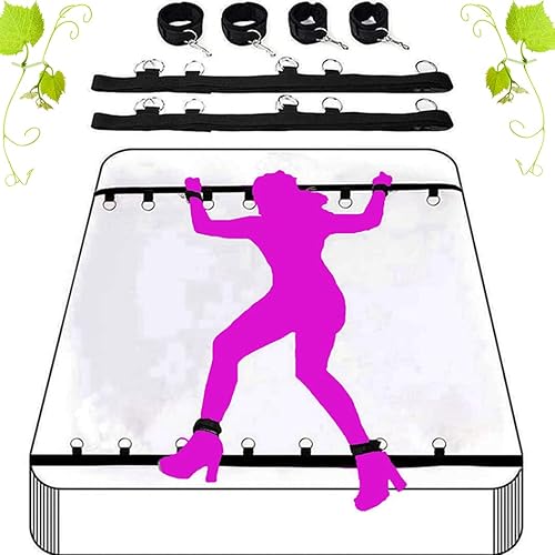 Kit de sujeción de cama para parejas debajo de King para parejas adultas, kit de sujeción para parejas adultas, correas de amarre, resistente al