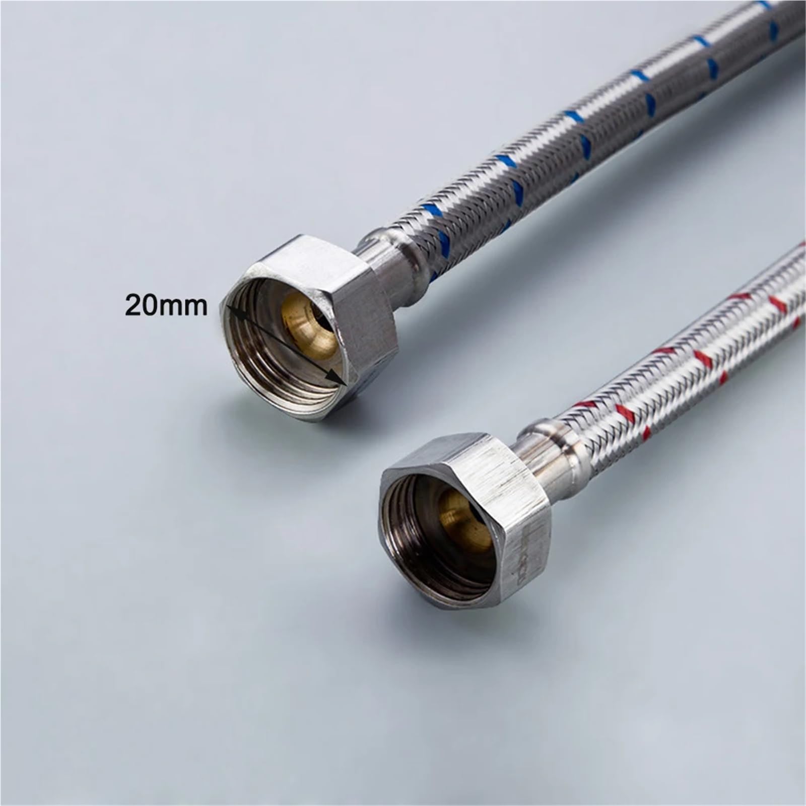 Tuyau tressé en Acier Inoxydable, Lot de 2, conduites d'alimentation pour Robinet G1/2 G3/8 G9/16 50 cm pour Eau Froide et Chaude (G3/8)
