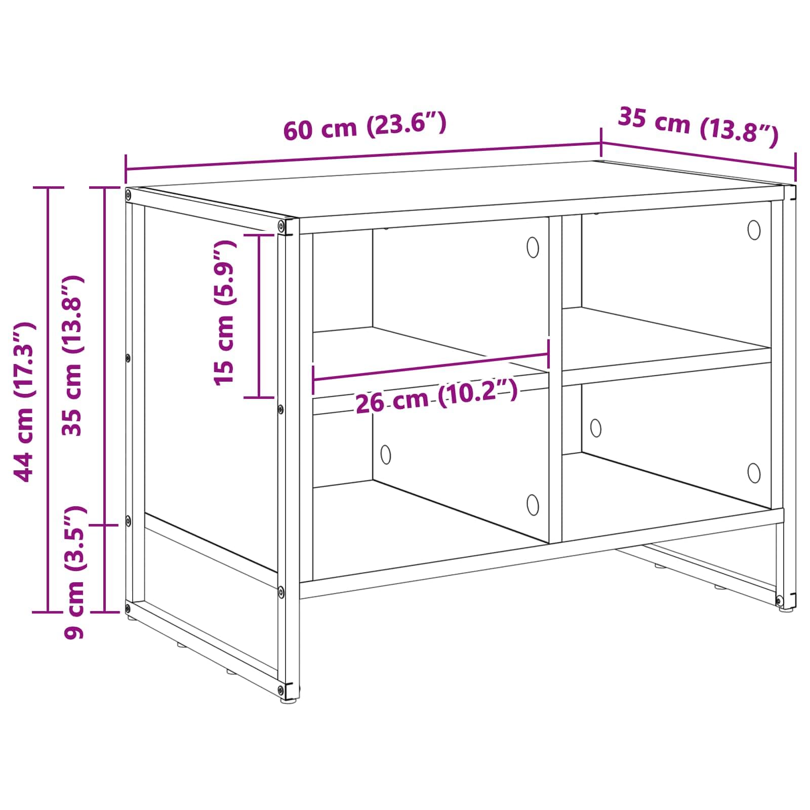 Schuhschrank Schwarz Eichen-Optik 60 x 35 x 44 cm Holzwerkstoff, schmaler Schuhständer mit Stauraum, platzsparende Schuhablage für Flur und Diele, geschlossene Aufbewahrung