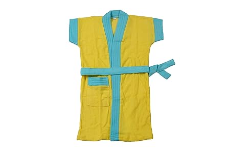 Dazzlia Kids Bathrobes/Bath Gown/Bath Towel for boy/Girl 6-8 Year Yellow