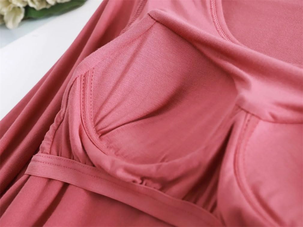 Conjunto de Pijama de Invierno para Mujer, de algodón, de Manga Larga, con pantalón y Sujetador Incorporado, Informal, de Dos Piezas (Gris 9 L)