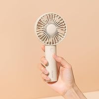 Vista 1 de JISULIFE Mini ventilador portátil de mano, potente batería de 4500 mAh, pequeño personal con 3 velocidades, recargable por USB para exteriores, Beige