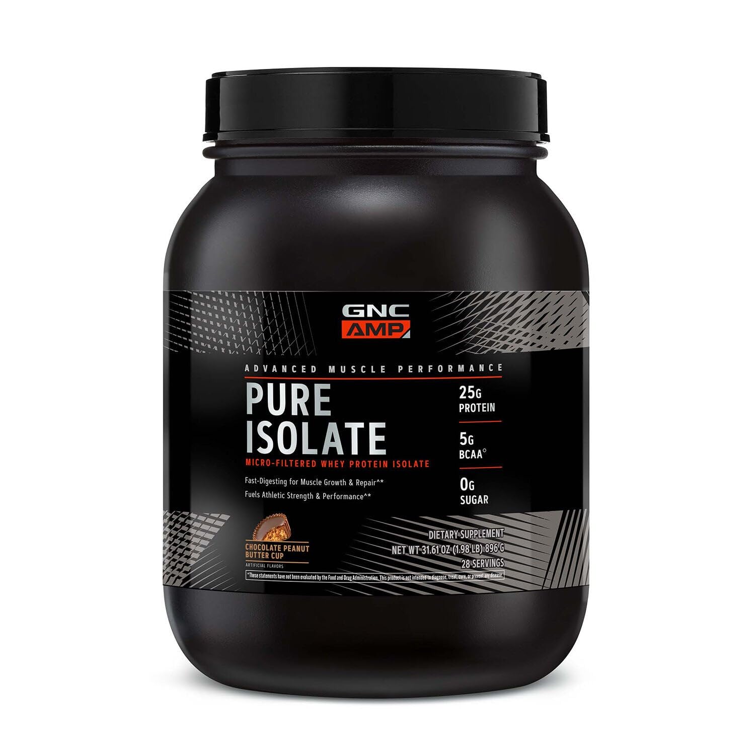 GNC AMP Pure Isolate Whey Protein - Chocolate Peanut Butter Cup (28 Servings)