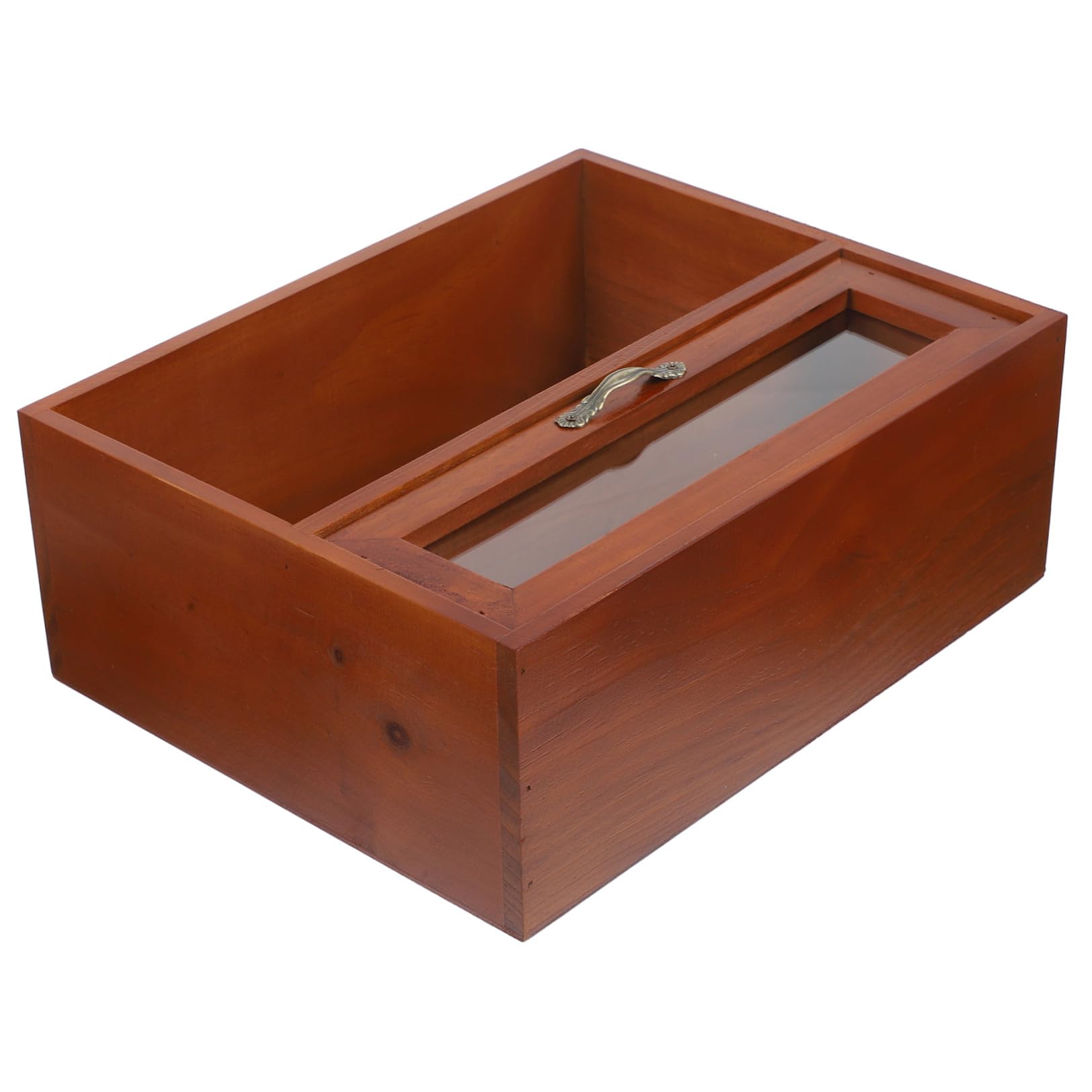 Scatola in Legno Antico con Coperchio e Cassetti Multipli per Organizzazione da Scrivania, per Conservare Gioielli e Piccoli Oggetti in Casa o Ufficio
