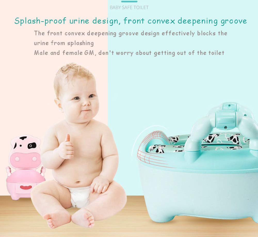 Toilettentrainer Kinder, Töpfchen Stuhl Sitz Für Jungen Und Mädchen Tier Töpfchen Kuh Blau,A