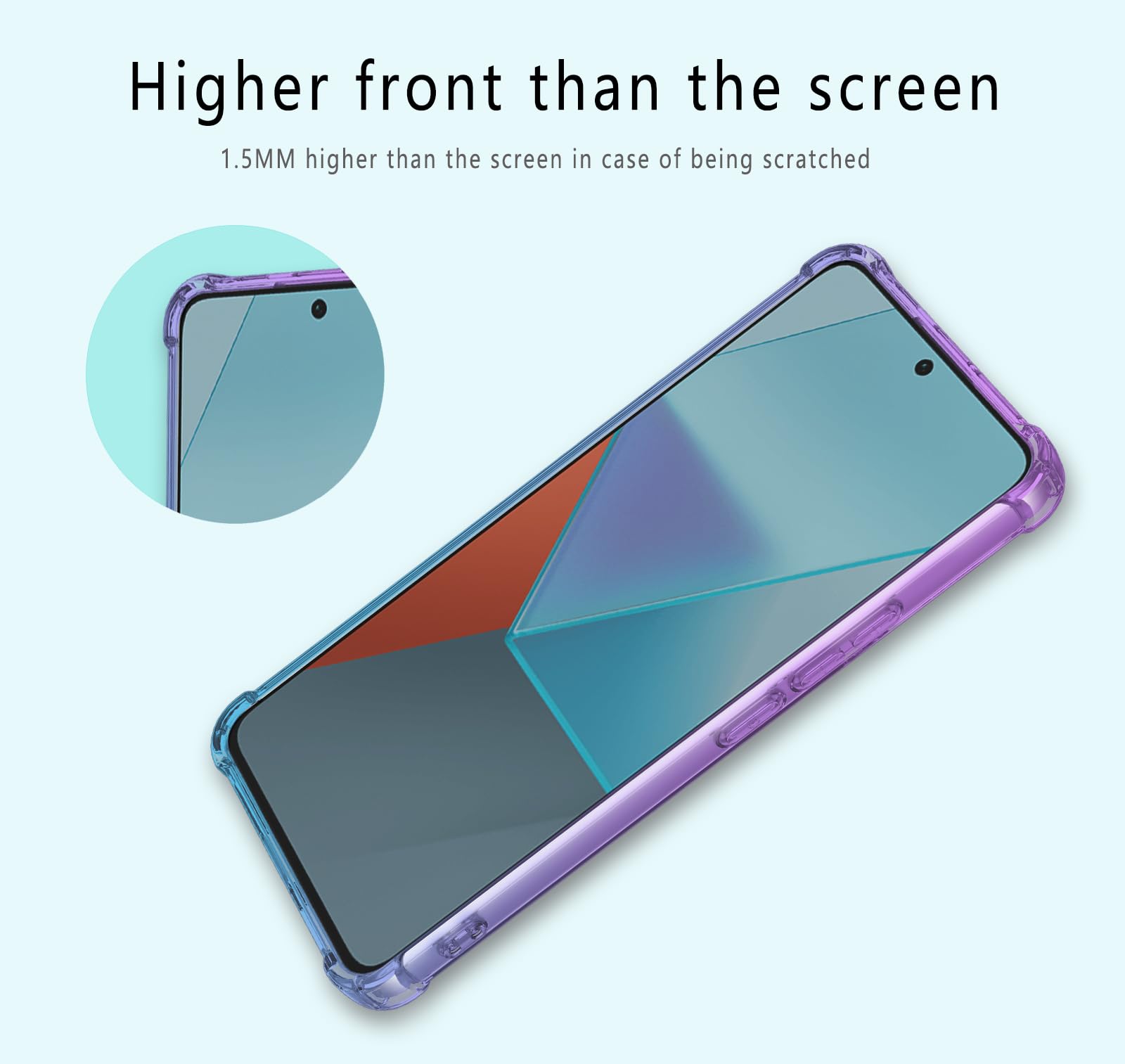 Custodia GOKEN Effetto Gradiente Per Xiaomi Redmi Note 12 Pro Plus - Silicone TPU Antiscivolo, Viola E Blu - 3