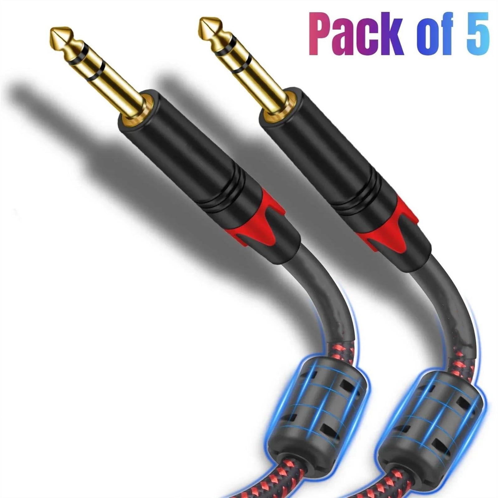 Audio Professionale cavo Cavo Per Strumenti Cavo Mono Da 6,35 Mm Da 1/4" Cavi Per Chitarra Sbilanciati Per Chitarra Elettrica Basso Tastiera Effettore Mixer(TRS 5,6m)