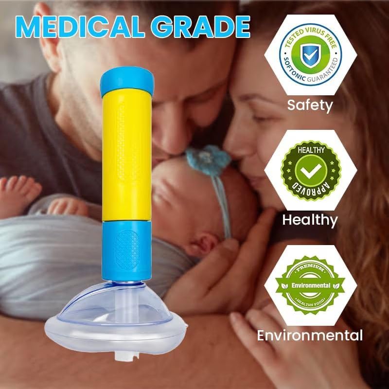 Aspeona (1 Pack) Portable Anti-Choking Suction Device – Emergency Airway Rescue Kit with Adult & Child Masks for Home, Travel & Office (New Choking Pump) 4