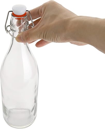 Miniatura 8 de AYL Botellas de vidrio con tapa abatible de 9 onzas, botella de cerveza con tapa abatible para segunda fermentación, kombucha, kéfir, extracto de