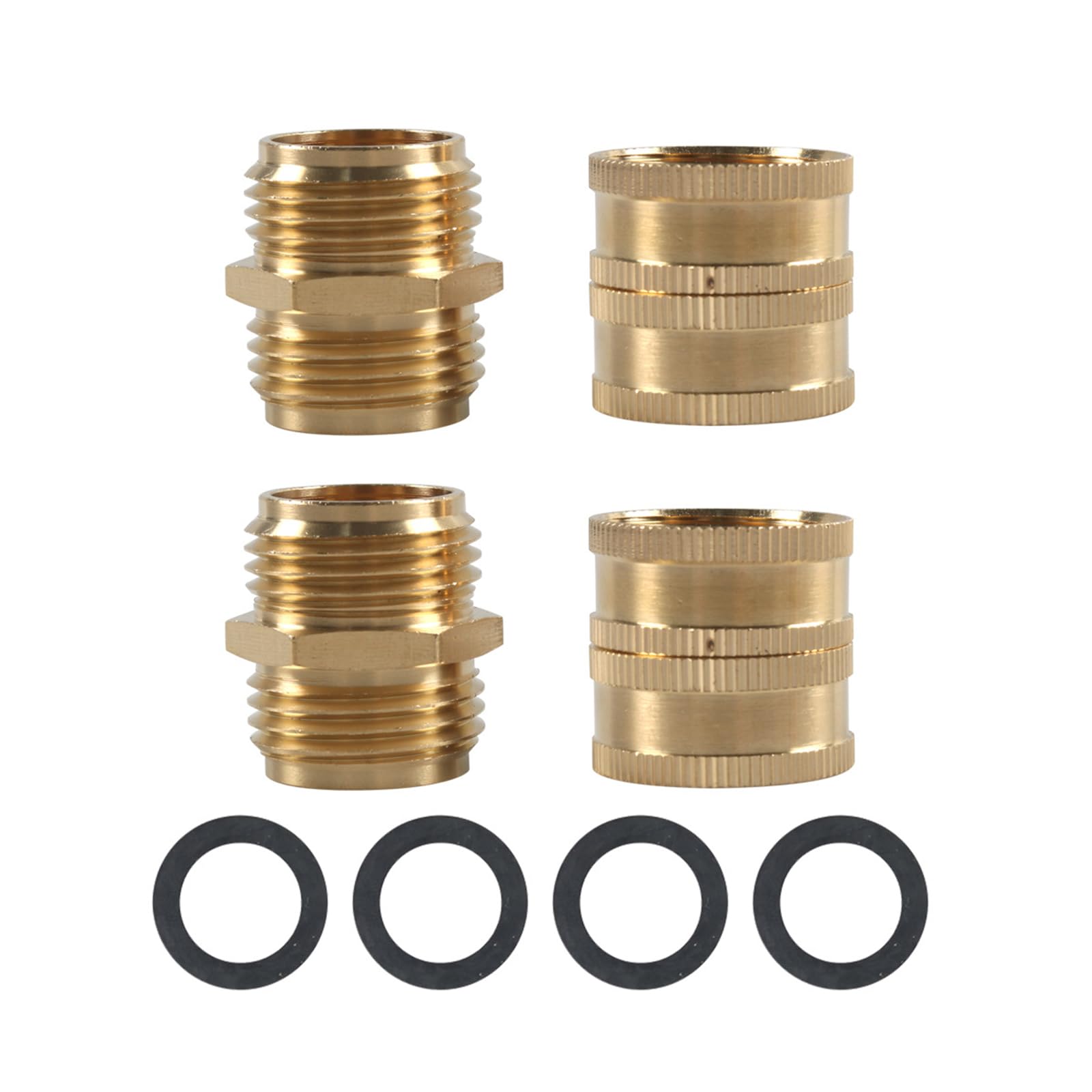 Tsophreniq 2/4 Pack 3/4" Garden Hose Connector with Washers for Male to Male, Double Female Connector Garden Fitting Female
