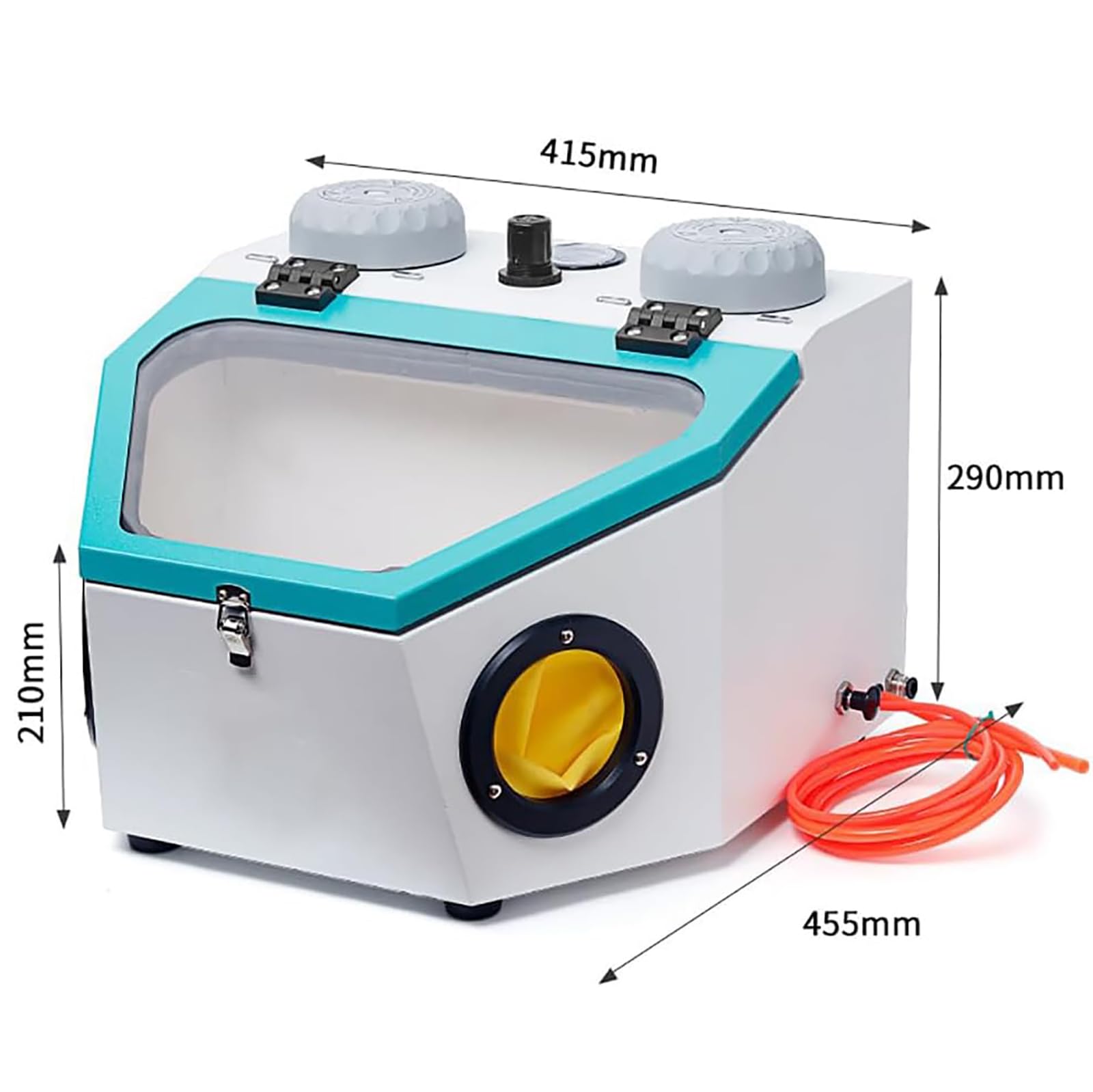 Cabina De Chorreado De Arena, Máquina De Chorreado De Arena Fina, Caja De Polvo para Chorreado con Amplia Ventana De Visualización Y Luz LED De 8 W, Pistolas De Pulverización Dobles