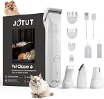 JOTUT Small Dog Clippers Low Noise Dog Grooming Kit Home Pet Hair Shaver with 4 Replacebale Blade Cordless Dog Paw Trimmer Electric Nail Grinder for Small Dog&Cat