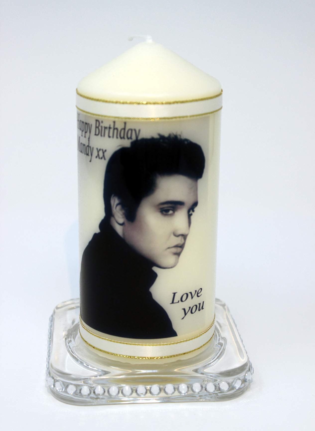 Cellini Personalised Candle Card Gift Elvis Image For Wife S Anniversary, Birthdays Or Any Special Occasion!