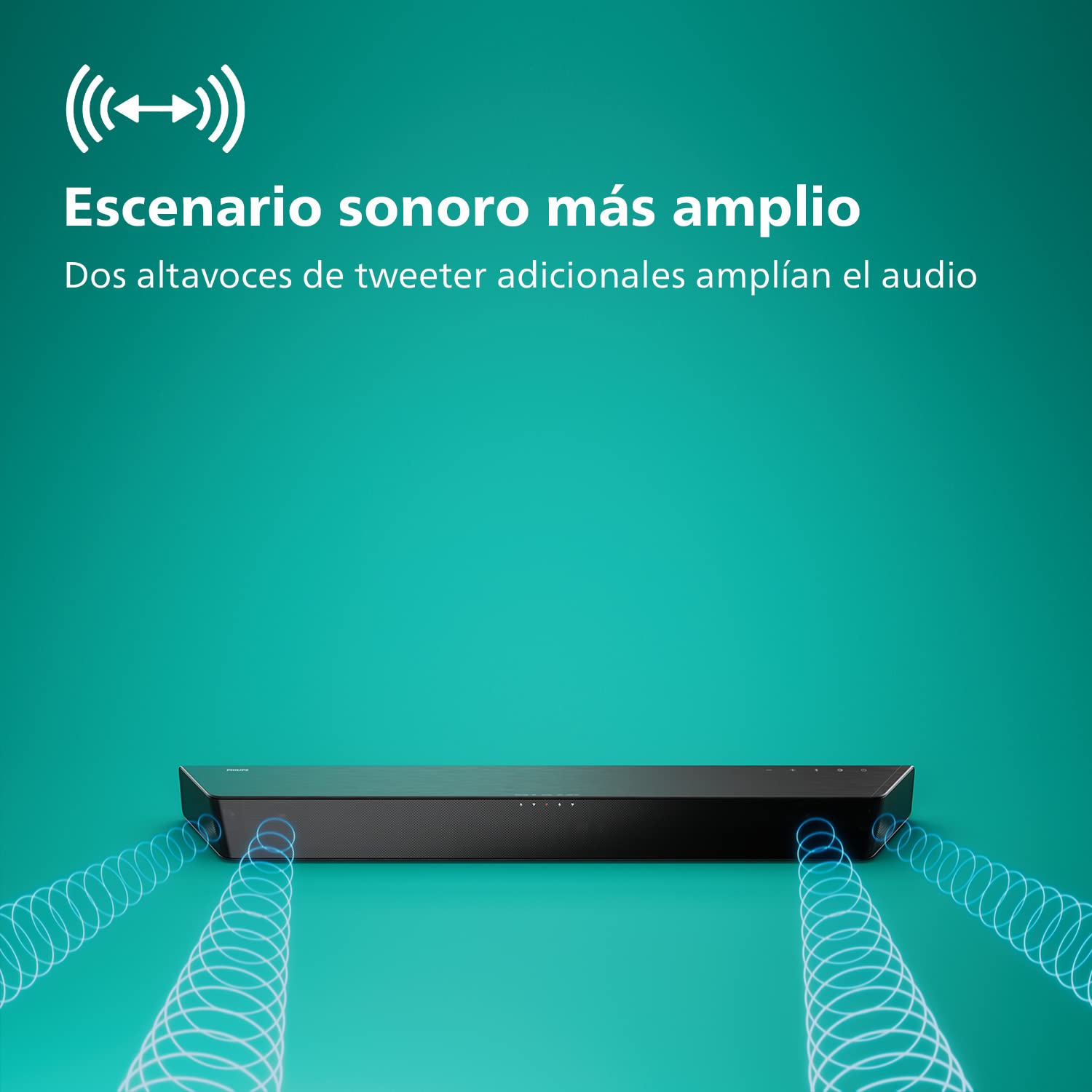 Philips TAB7207/10 Barra de Sonido 2.1 con Subwoofer Inalámbrico, Dolby Digital, Sonido cinematográfico, Bajos Intensos y Profundos, HDMI ARC, Diseño Ultradelgado