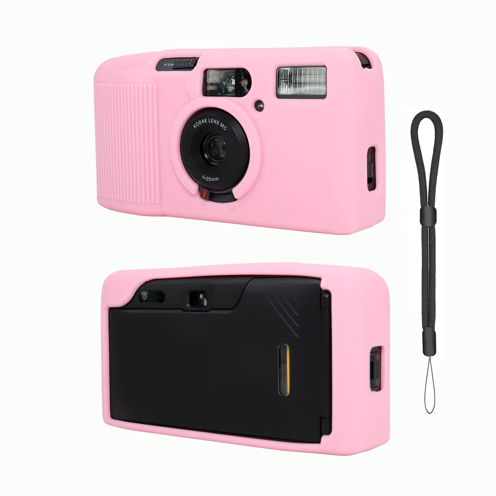 Frevyve Case for Kodak Snapic A1 Digital Camera, Soft Silicone Protective Case with Camera Wrist Strap Accessories for Kodak Snapic A1 Camera, Anti-Scratch - Pink