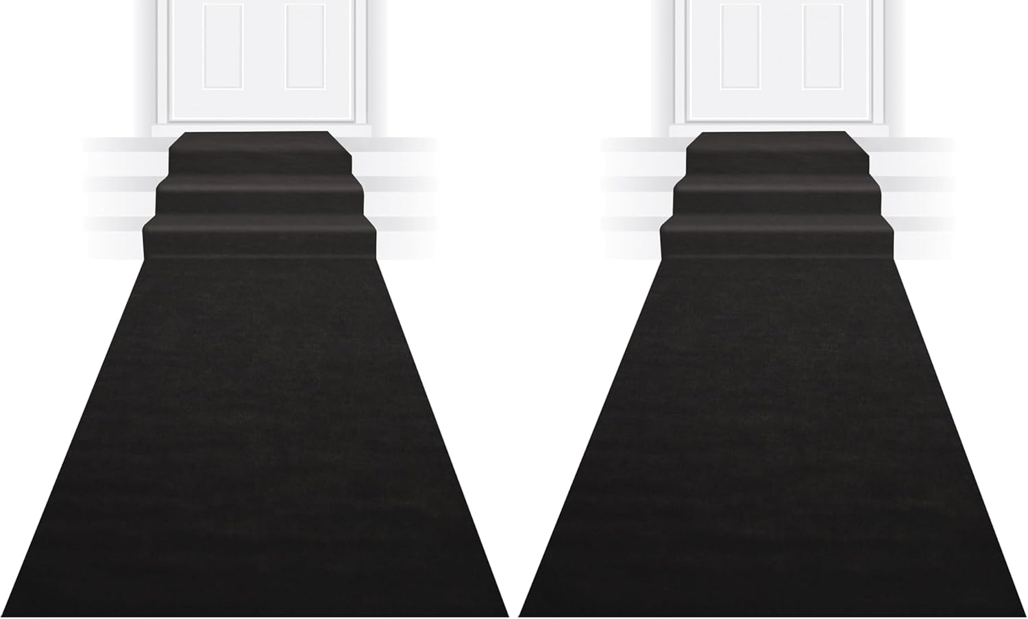 Beistle Black Novelty Polyester Fabric Aisle Runner for Weddings, Awards Night Theme, Proms, Ceremony Parties and Events, 24" x 15' (Pack of 2)