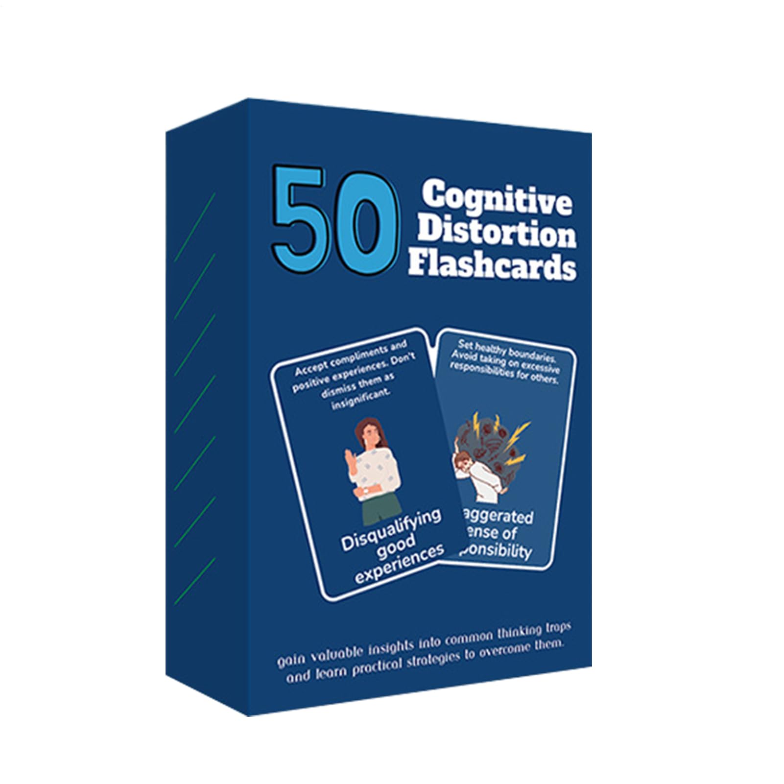 Cognitive Behavioral – 50 Affirmation Cards For Emotional Control And Self Awareness, Positive Thought Reframing Deck | Psychology Counseling Tool For Teens Adults Girls Boys