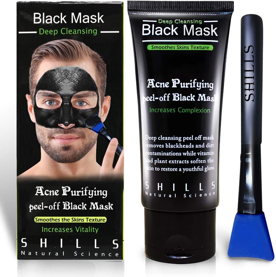 SHILLS Blackhead Remover,Pore Control, Skin Cleansing, Purifying Bamboo Charcoal, Peel Off Facial Black Mask.1 bottle(1.69 fl. oz)