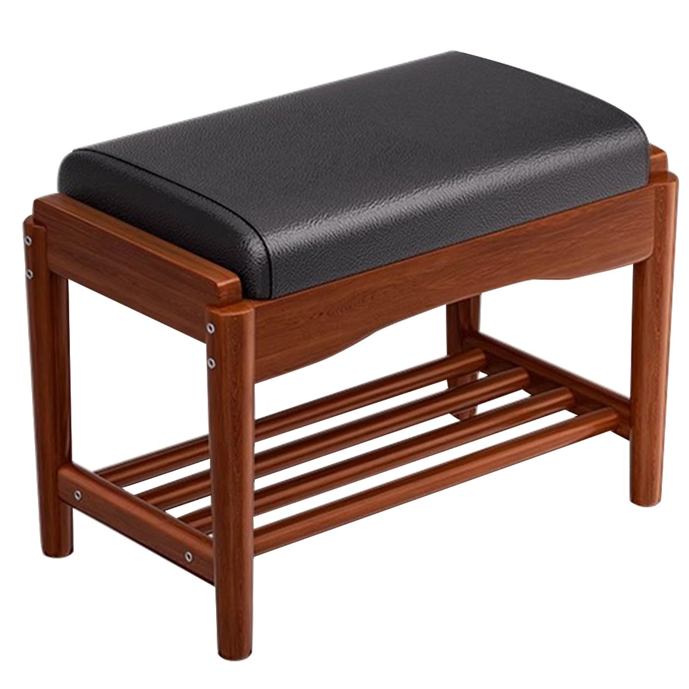 glmjyydslwx Shoe Bench with leather cushionand Shelves, Solid Wood Shoe Rack Load Capacity 100 kg, Simple Assembly, Modern Shoe Bench for Bedroom Hallway : 45x30x40CM