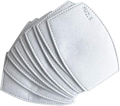 PM2.5 Disposable Filters for Cotton Face Masks. 10 Pieces per Bag White Color