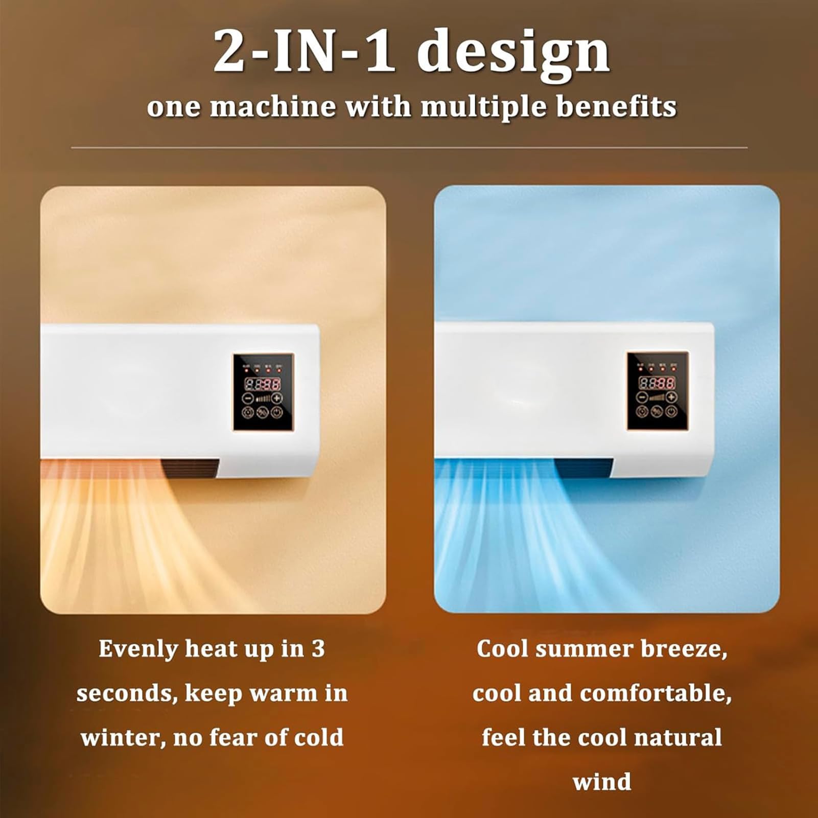 Aire Acondicionado Portátil Sin Conductos, No Necesita Ventana - Aire Acondicionado de Pared 3 en 1 con Ventilador Sin Aspas y Control Remoto - Sistema Split de Instalación Fácil, Refrigeración Ul #4