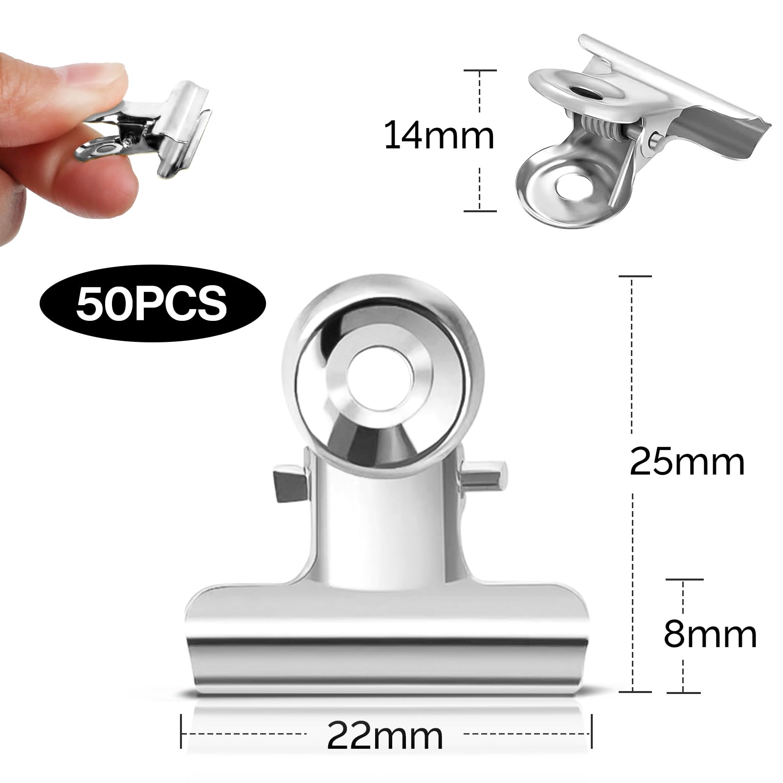 Raccoglitore In Metallo Clip,Bulldog Clips Di Carta 100 Pezzi