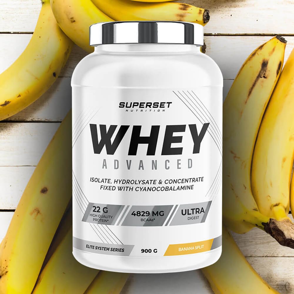 Superset Nutrition | 100% Whey Proteine Advanced (900g) | Whey protéine | Protéine à assimilation optimisée - Banana Split