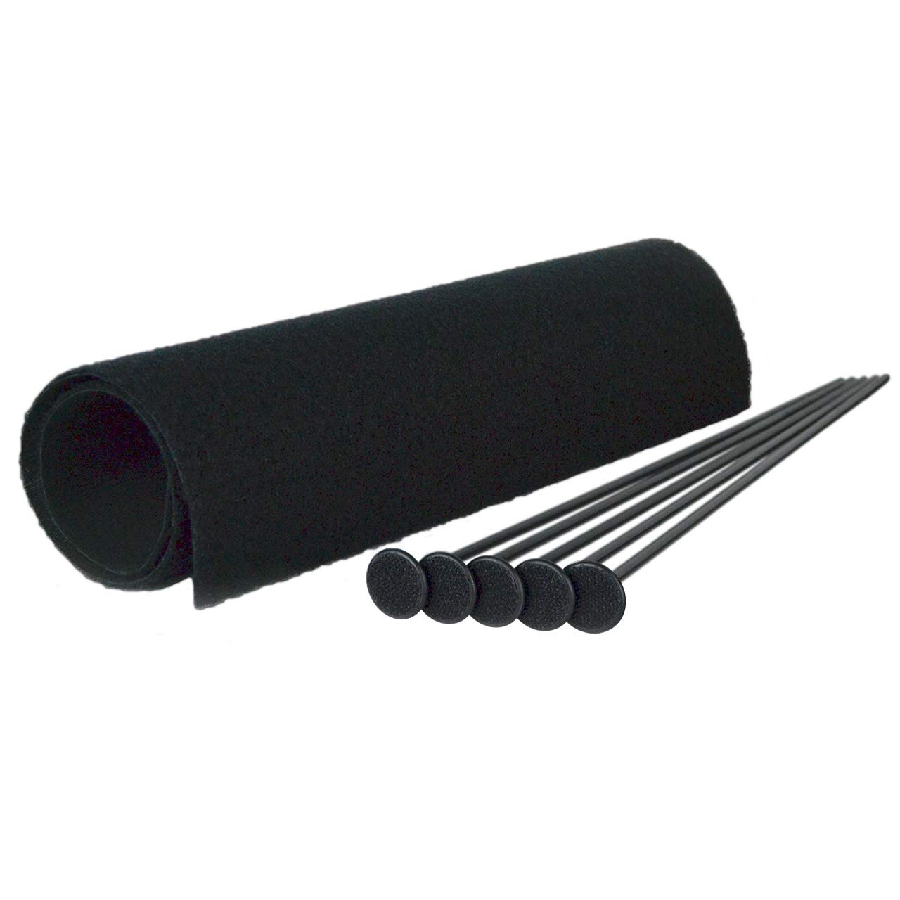 Gun Storage Solutions 5 Rifle Rods Starter Kit Pack of 5 Rifle Rods Starter Kit with Loop Fabric (8 x 19), Black