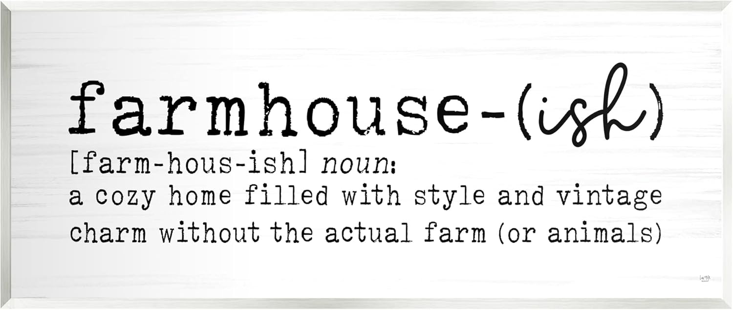 Stupell Industries Farmhouse-Ish Playful Definition Sign Birch Pattern Wood Wall Art, Design By Lux + Me Designs
