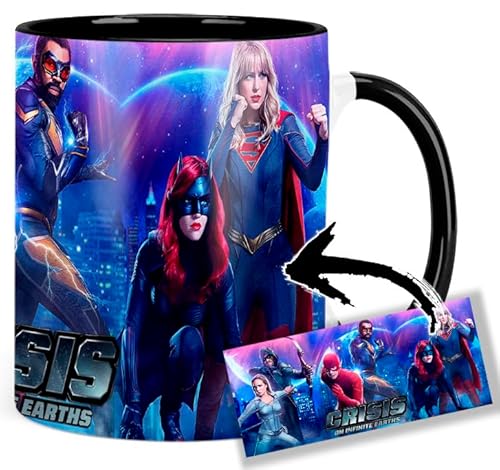 Arrowverse Crisis On Infinite Earths Arrow Flash Supergirl Batwoman Tasse Innen & Henkel Schwarz Keramikbecher Mug für 14,99 EUR bei amazon.de Bild: Arrowverse Crisis On Infinite Earths Arrow Flash Supergirl Batwoman Tasse Innen & Henkel Schwarz Keramikbecher Mug für 14,99 EUR bei amazon.de