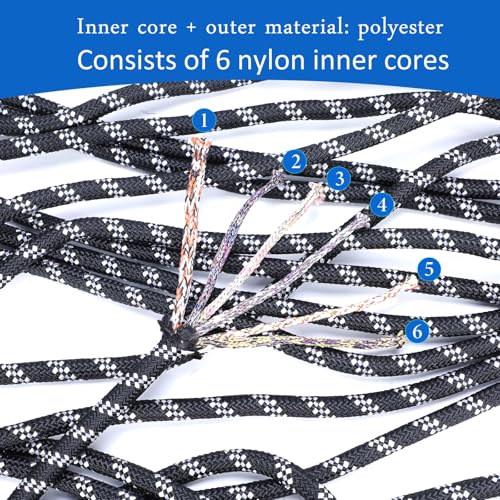 Paracord Rope 750lb, 1/3 100% Nylon Rope for Clothsline Camping Hiking Military Gear Emergency (Black) - Image 5