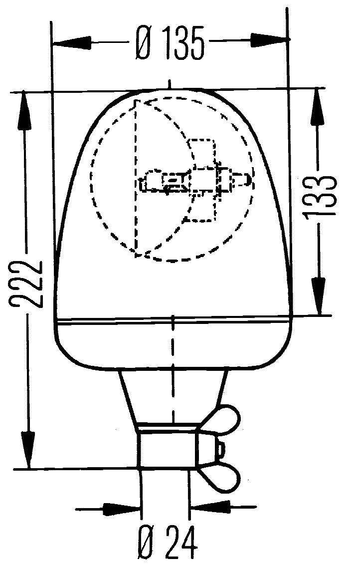 HELLA 2RL 006 846-001 Halógena-Luz de identificación omnidireccional - KL Rotaflex - 12V - ámbar - Tubuladura