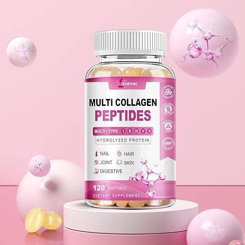 Miniatura 9 de ZHPHK Péptidos de colágeno múltiple para mujeres, 2000 mg de péptidos de colágeno hidrolizados, píldoras de tipo I II III V X con ácido hialurónico,