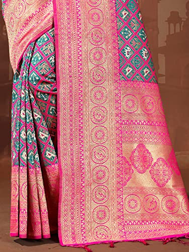 Sangam Prints pink patola silk saree – image 4