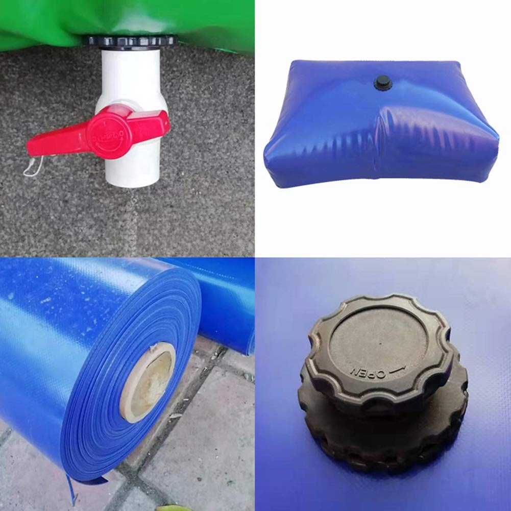 Contenitore per acqua pieghevole, resistente alla siccità ad alta capacità sacchetto di immagazzinaggio dell'acqua per irrigazione agricola personalizzabile (Colore: blu, Dimensioni: 1000L/2x1x0.5M)
