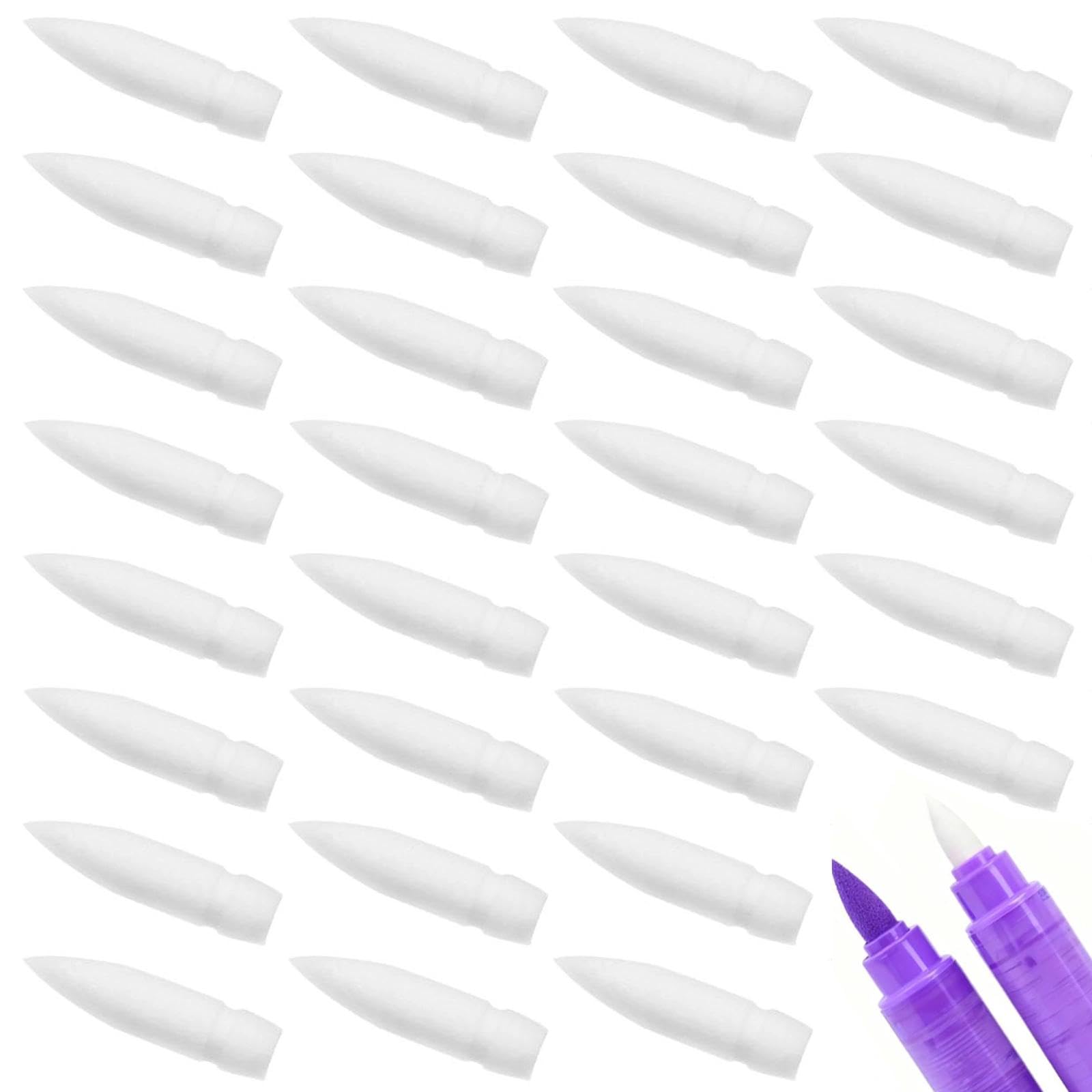 KNUIUYY 30pcs Paint Marker Replacement Nibs Acrylic Paint Marker Nibs, Acrylic Nylon Replacement Nib, Refillable Fine Tip Brush Pen Points, Students Graffiti Artists for Drawing and Sketching