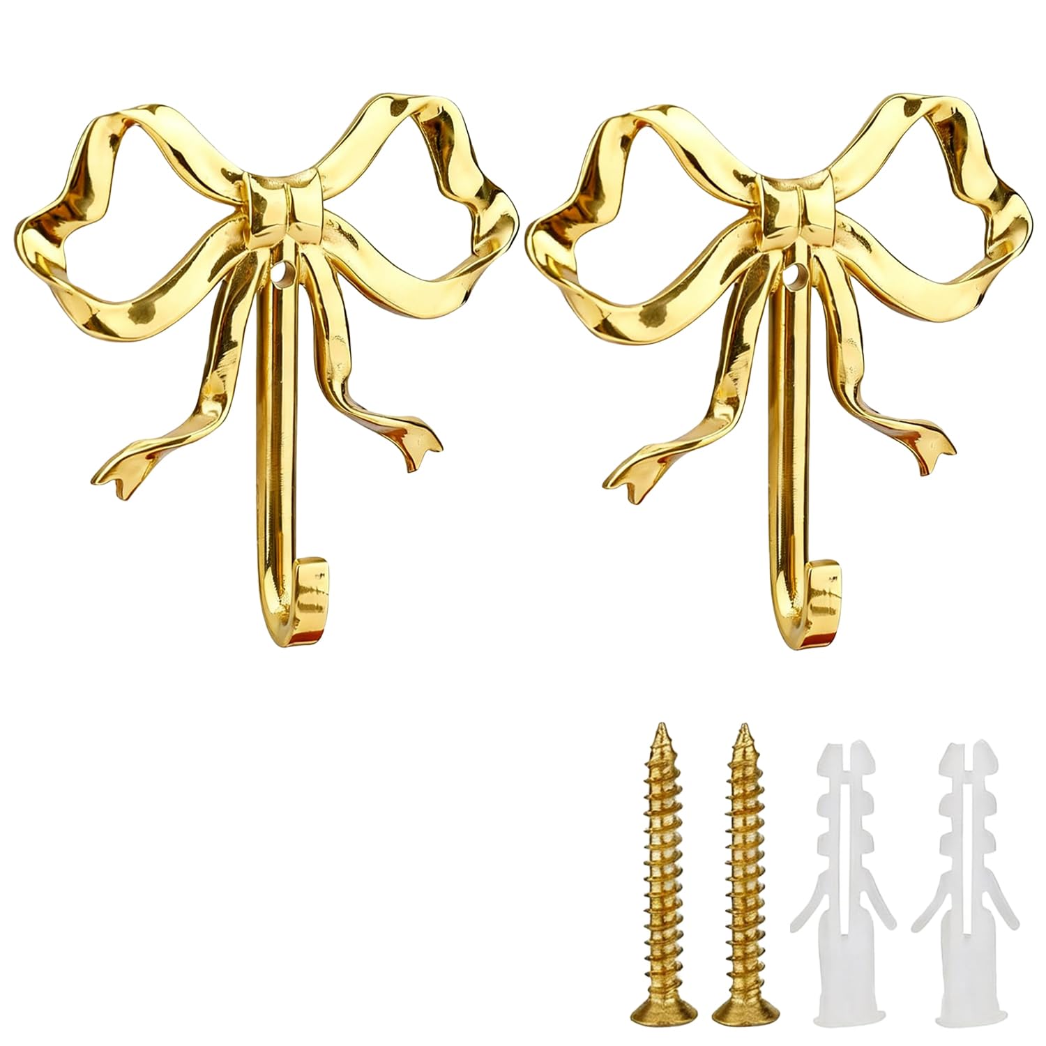 elook 2pcs Bow Knot Wall Hooks