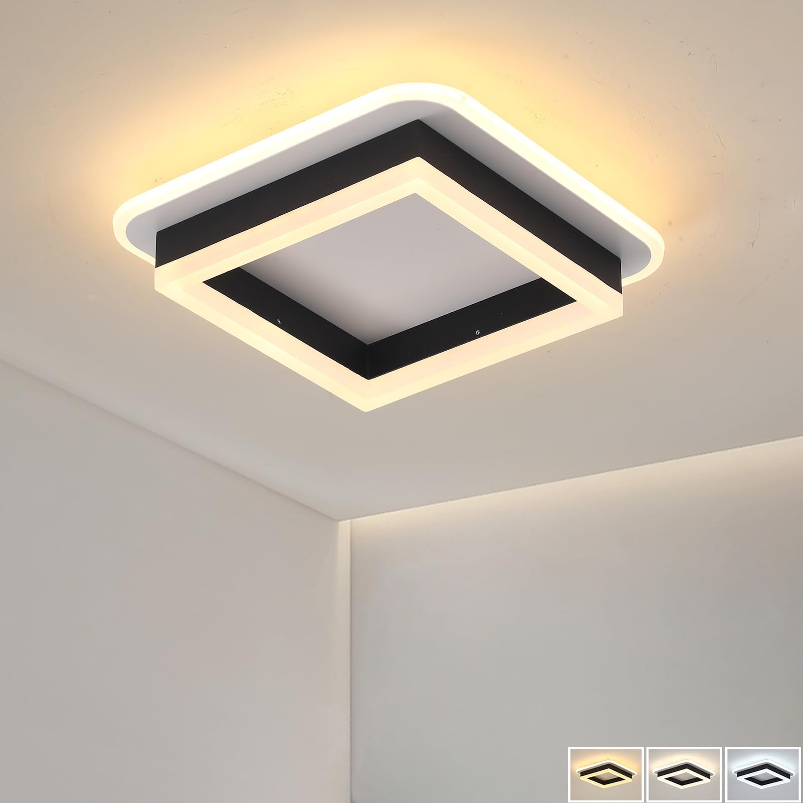LuFun 35W Modern LED Ceiling Light, 3 Colour Temperatures, Black & White — image 1