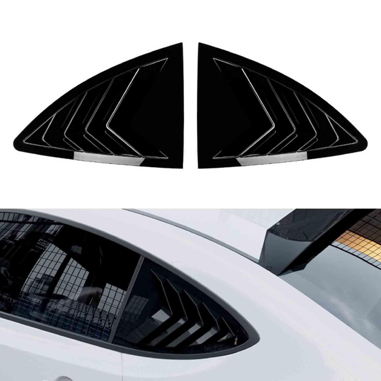 YPFYBHD Rear Window Louver Shutter, Compatible with Subaru BRZ ZC6 Scion FR-S 2013-2020, 2Pcs Triangle Blinds, Side Vent Panel Decoration Cover,Black
