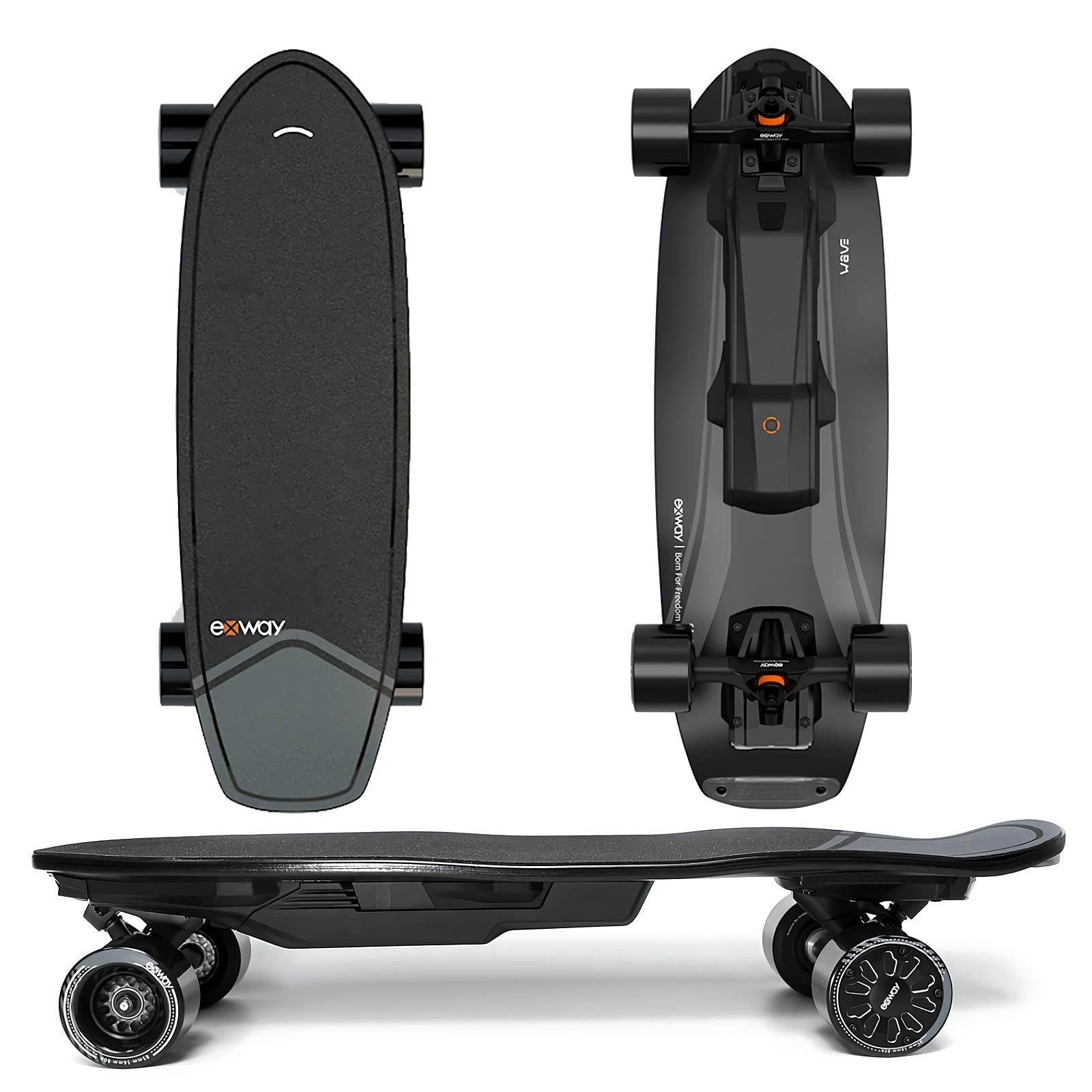 Exway Wave hub 180Wh Electric Skateboards with Remote, Top Speed of 23 Mph, Quick-Swap Battery, 440 LBS Max Load, IP55 Waterproof, Mini Cruiser for Adults & Teens