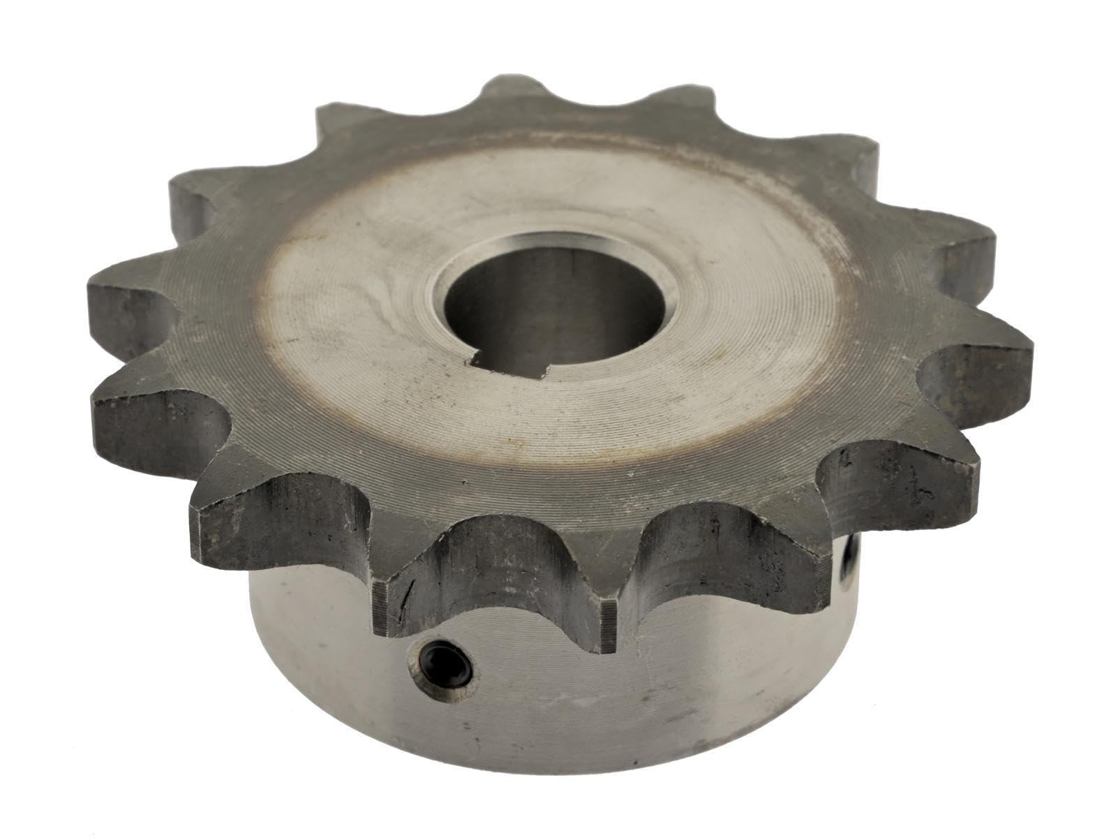 Kettenrad mit einseitiger Nabe ISO 12B-1 Zähnezahl 10 Bohrung H7 19mm Nut Gewinde